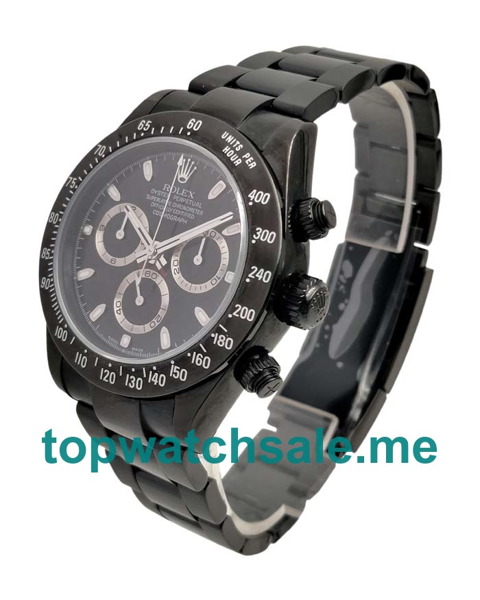 UK Best 1:1 Rolex Daytona 116520 Fake Watches With Black Dials For Men