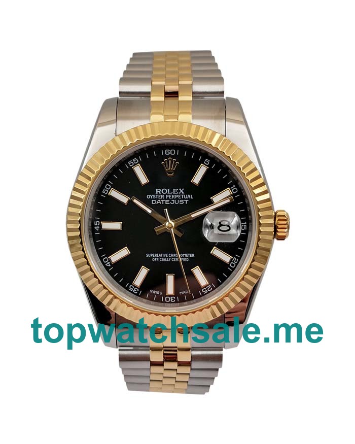 Replica Rolex Datejust II 116333 41MM EW Stainless Steel & Yellow Gold Black Dial Swiss 3235