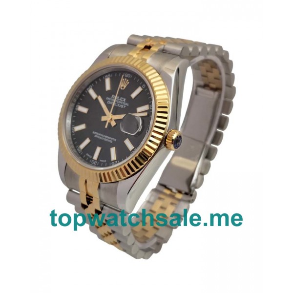 Replica Rolex Datejust II 116333 41MM EW Stainless Steel & Yellow Gold Black Dial Swiss 3235