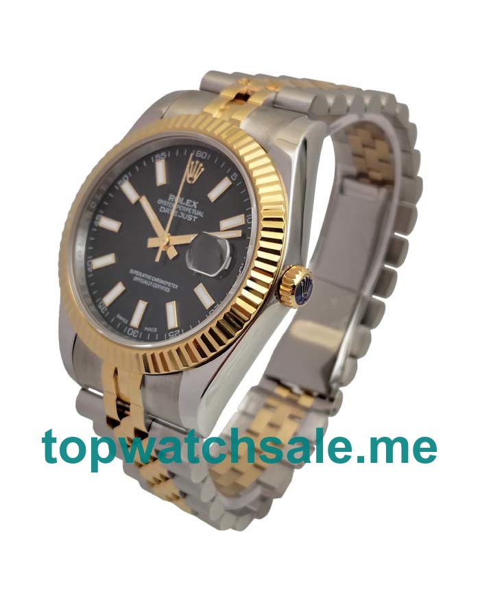 Replica Rolex Datejust II 116333 41MM EW Stainless Steel & Yellow Gold Black Dial Swiss 3235