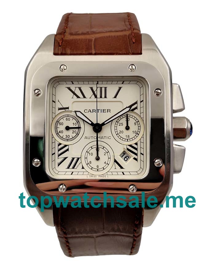 UK Swiss Movement Replica Cartier Santos 100 W20090X8 - 40 MM With Silver Dials For Sale