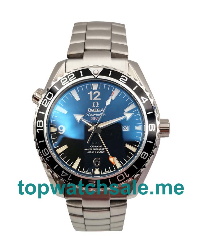 UK Best 1:1 Fake Omega Seamaster Planet Ocean GMT 232.30.44.22.01.001 Watches With Black Dials For Men