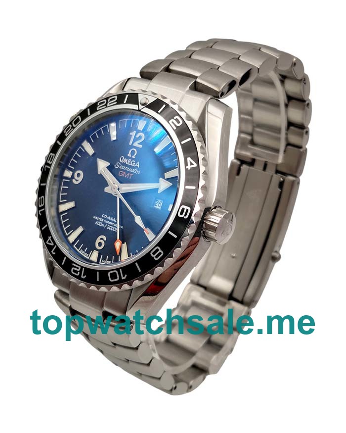 UK Best 1:1 Fake Omega Seamaster Planet Ocean GMT 232.30.44.22.01.001 Watches With Black Dials For Men