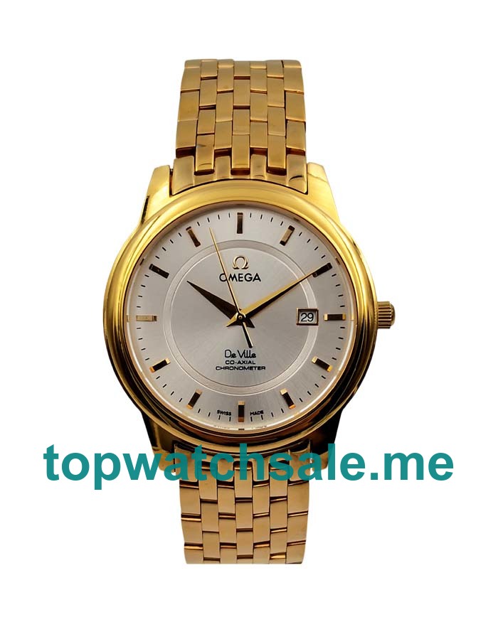 UK Top Quality Omega De Ville Prestige 4174.31.00 Replica Watches With Silver Dials Online