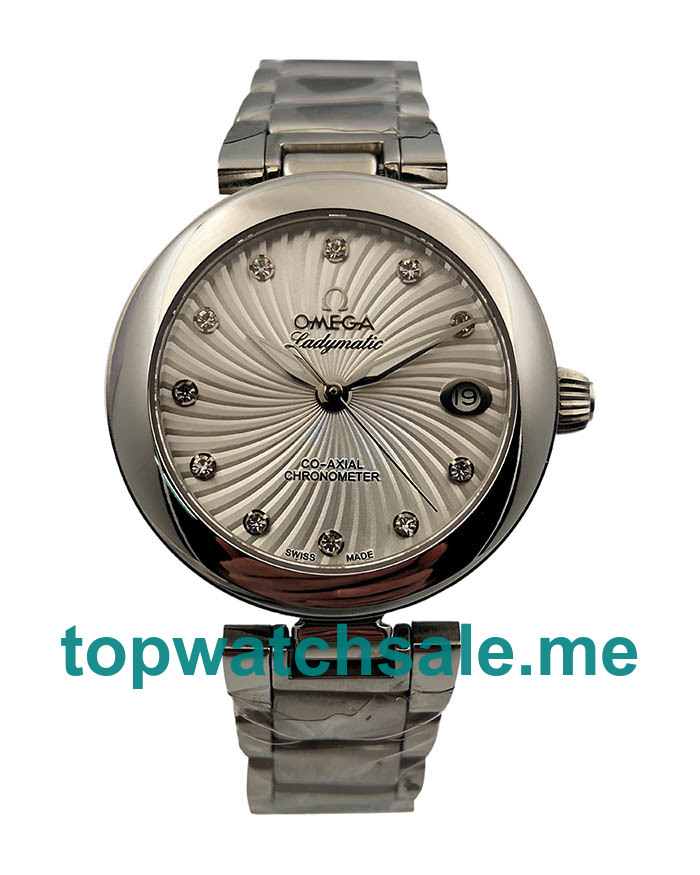 UK Top Quality Omega De Ville Ladymatic 425.30.34.20.55.001 Replica Watches With Mother-Of-Pearl Dials For Sale