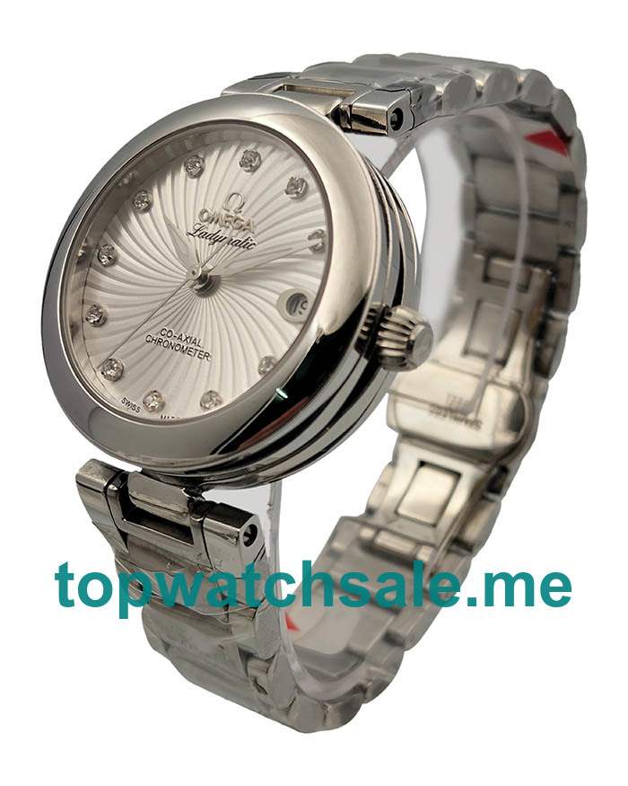 UK Top Quality Omega De Ville Ladymatic 425.30.34.20.55.001 Replica Watches With Mother-Of-Pearl Dials For Sale