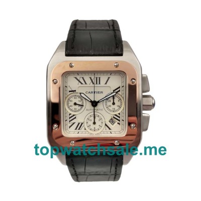 UK AAA Quality Cartier Santos 100 W20091X7 Fake Watches With Silver Dials For Sale