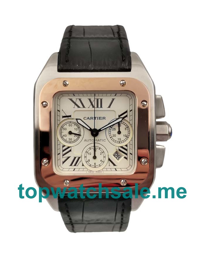 UK AAA Quality Cartier Santos 100 W20091X7 Fake Watches With Silver Dials For Sale