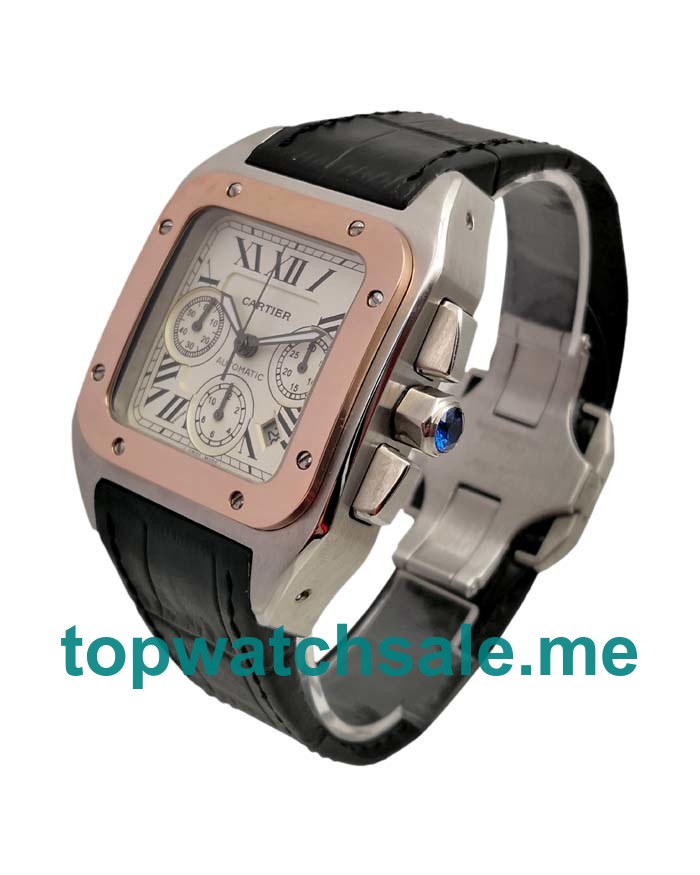 UK AAA Quality Cartier Santos 100 W20091X7 Fake Watches With Silver Dials For Sale
