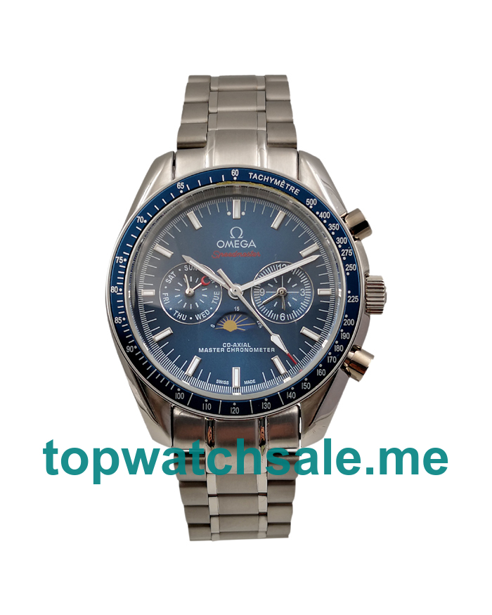 UK Best Quality Omega Speedmaster Moonwatch 304.33.44.52.03.001 Replica Watches With Blue Dials For Men
