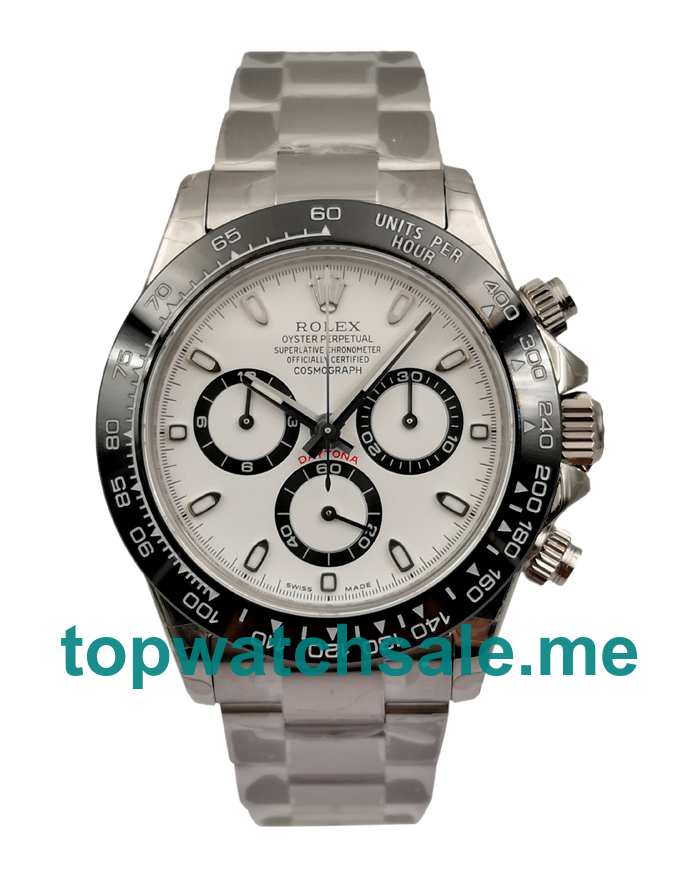 UK High Quality Rolex Daytona 116500 Replica Watches With White Dials For Sale