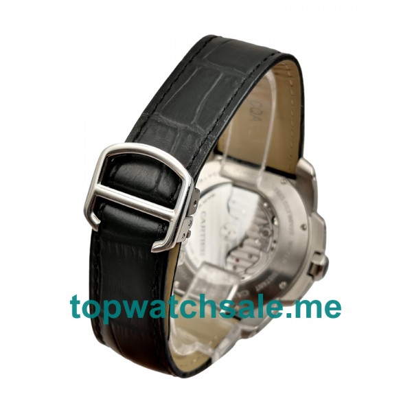 UK Best 1:1 42MM Cartier Calibre De Cartier W7100037 Replica Watches With White Dials For Men