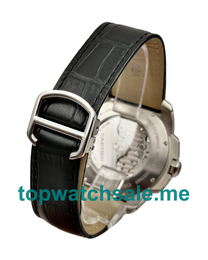 UK Best 1:1 42MM Cartier Calibre De Cartier W7100037 Replica Watches With White Dials For Men