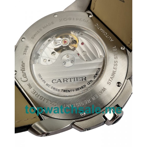 UK Best 1:1 42MM Cartier Calibre De Cartier W7100037 Replica Watches With White Dials For Men
