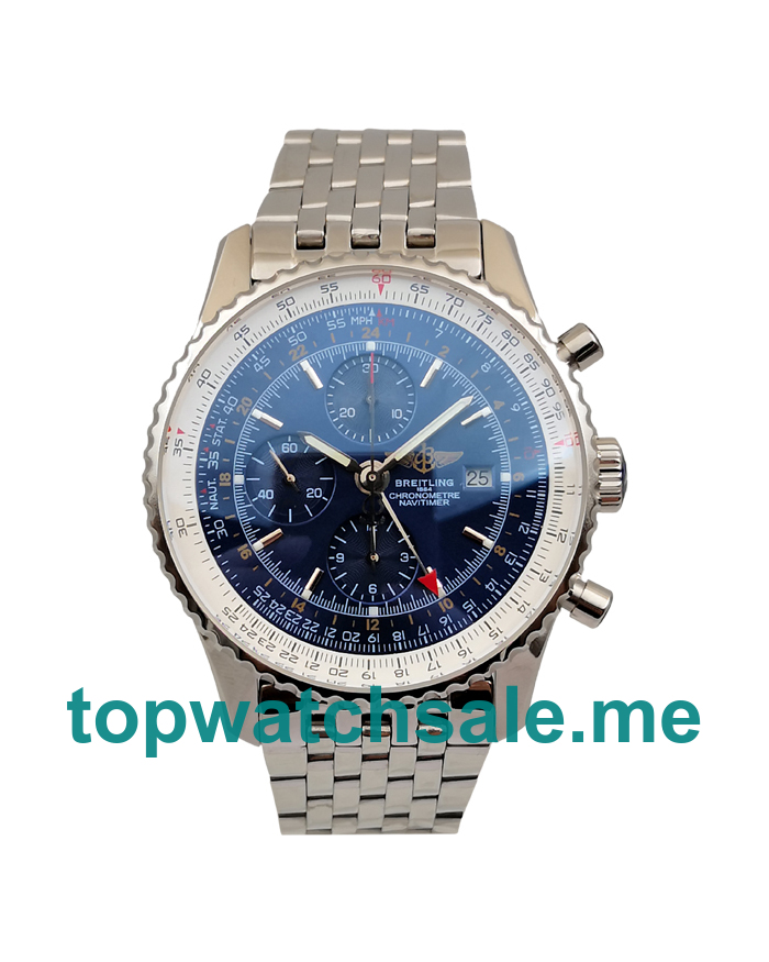 UK Best Quality Breitling Navitimer World A24322 Replica Watches With Blue Dials For Men