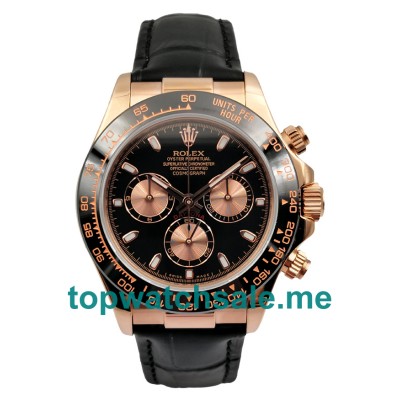 UK Best Quality Rolex Daytona 116515 Fake Watches With Black Dials For Men