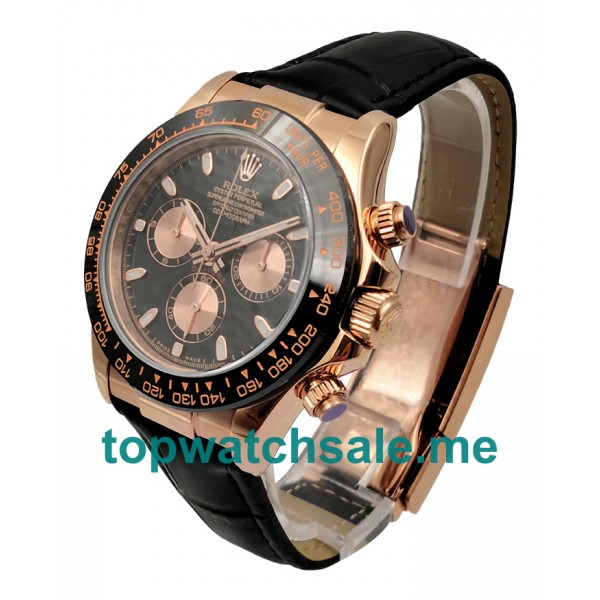 UK Best Quality Rolex Daytona 116515 Fake Watches With Black Dials For Men