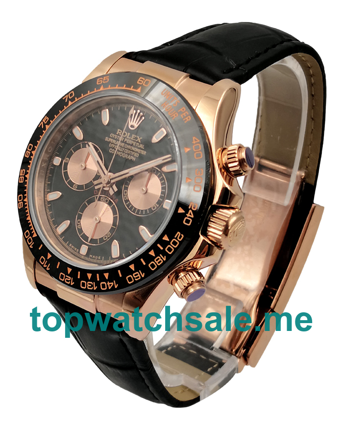 UK Best Quality Rolex Daytona 116515 Fake Watches With Black Dials For Men