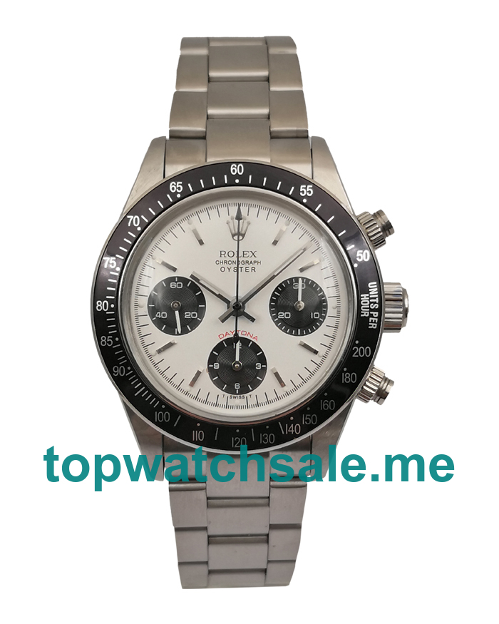 White Dials Rolex Daytona Ref.6263 Replica Watches With 40 MM Steel Cases For Men