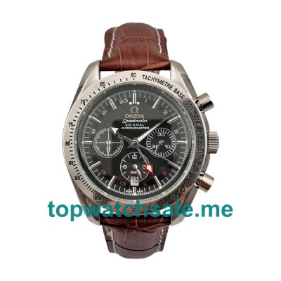 UK Best Quality Omega Speedmaster GMT 3881.50.37 Replica Watches With Black Dials For Men