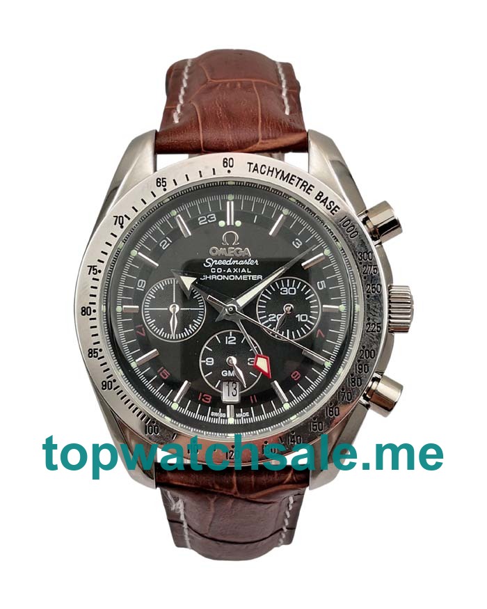 UK Best Quality Omega Speedmaster GMT 3881.50.37 Replica Watches With Black Dials For Men