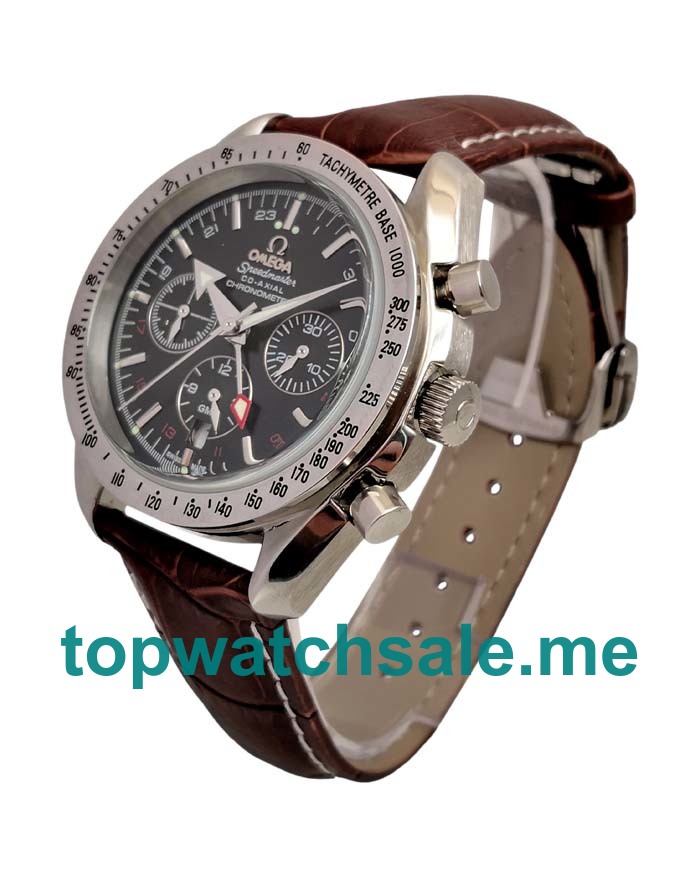 UK Best Quality Omega Speedmaster GMT 3881.50.37 Replica Watches With Black Dials For Men