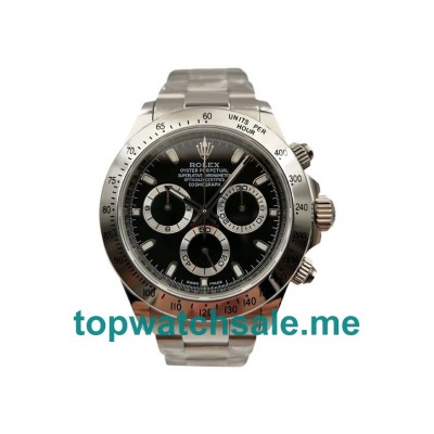 Swiss Made Replica Rolex Daytona 116520 Watches With Black Dials For Men